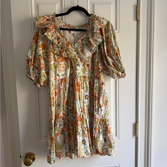 Cleobella Floral Ruffle Mini Dress size small - Picture 5 of 7